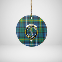 Clan MacNeill of Barra Ancient Tartan Crest Round Ceramic Ornament BQ58 MacNeill of Barra Ancient Tartan Tartan Christmas   