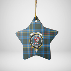 Clan Cockburn Modern Tartan Crest Star Ceramic Ornament FW43 Cockburn Modern Tartan Tartan Christmas   