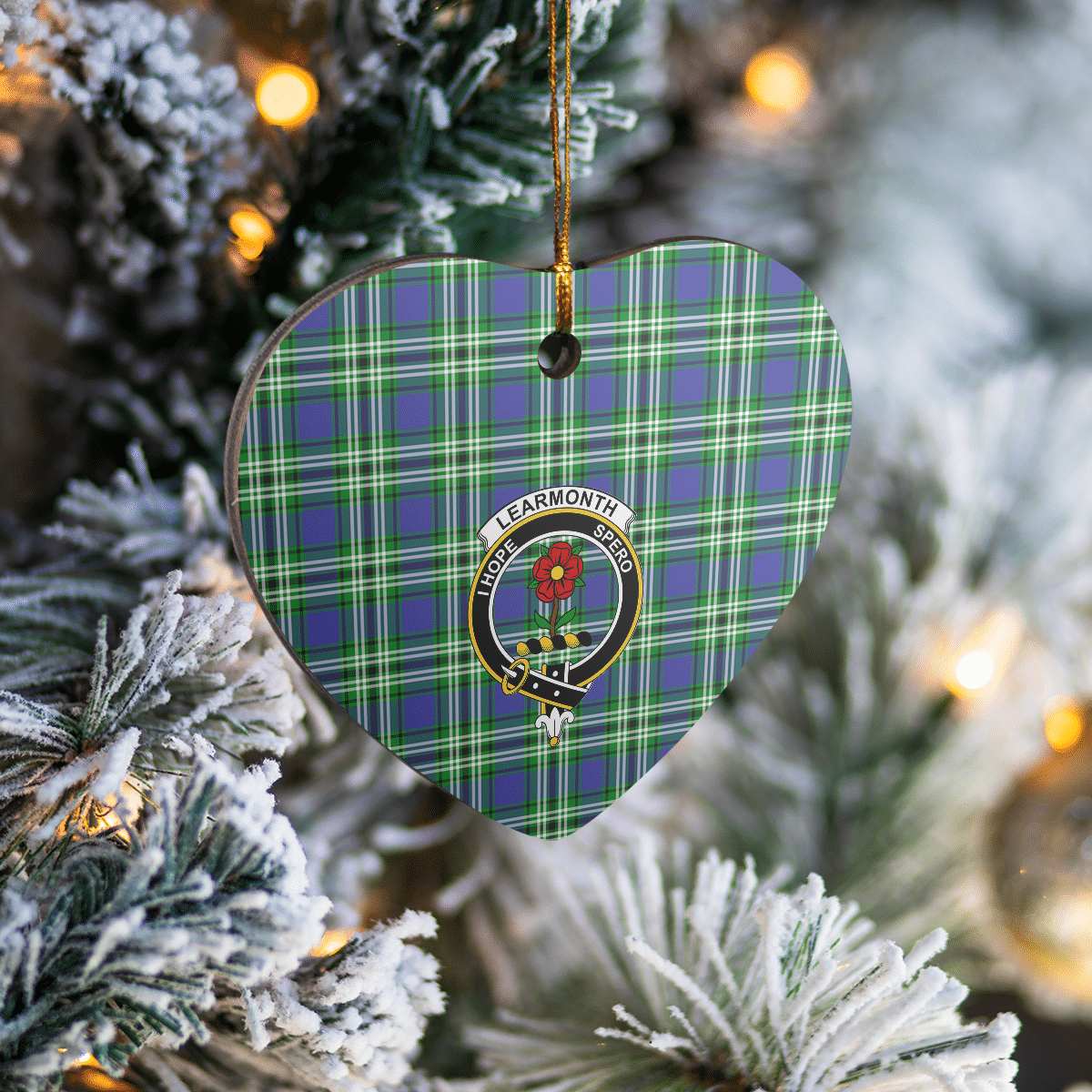 Clan Learmonth Tartan Crest Heart Ceramic Ornament VC56 Learmonth Tartan Tartan Christmas   