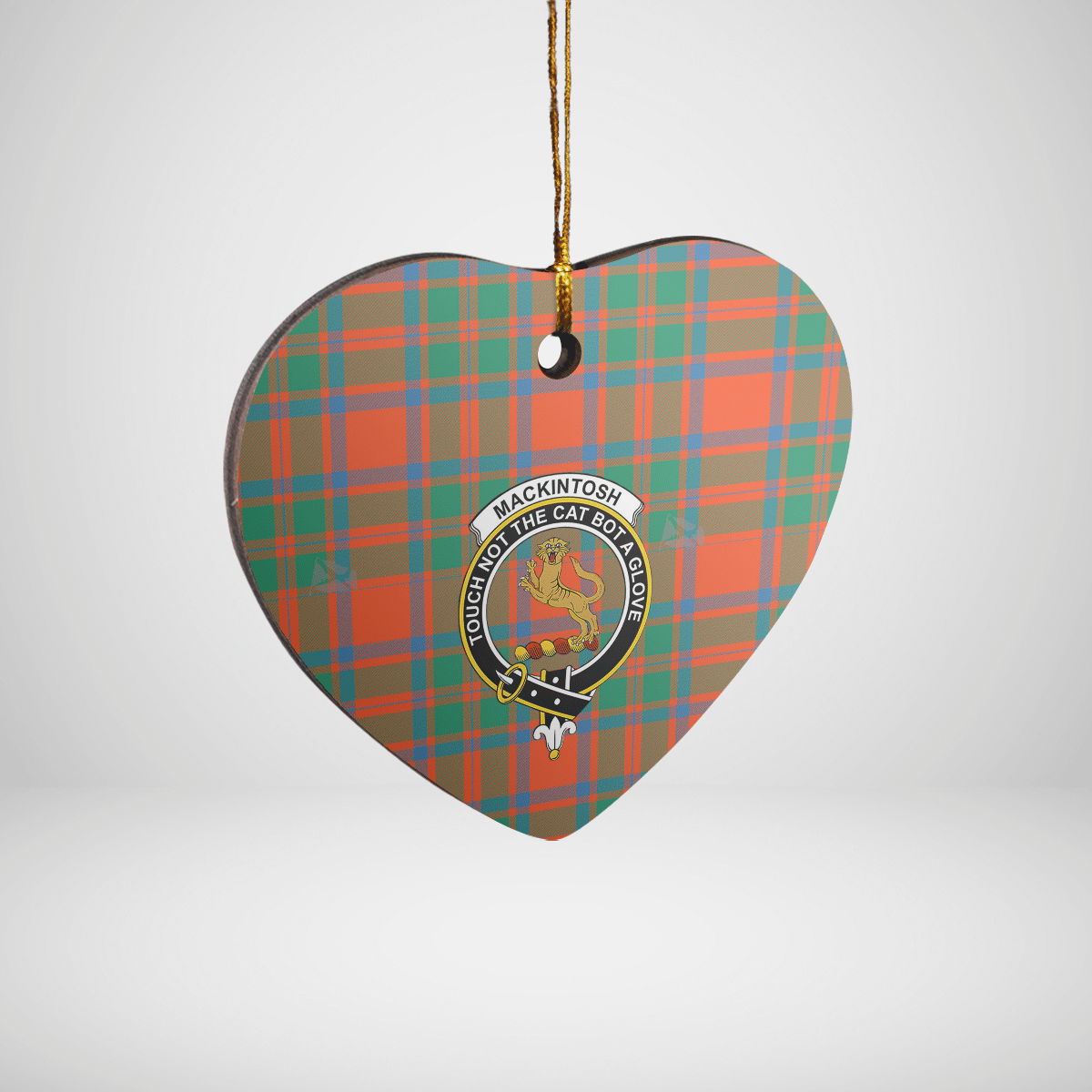 Clan MacKintosh Ancient Tartan Crest Heart Ceramic Ornament TT91 MacKintosh Ancient Tartan Tartan Christmas   