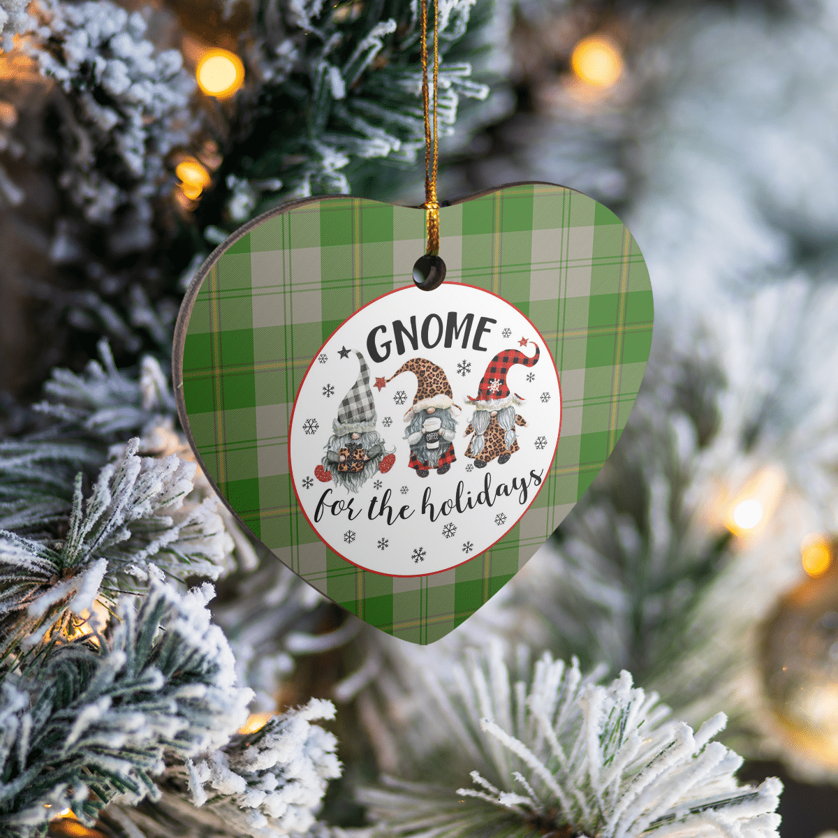 Clan Cunningham Dress Green Dancers Tartan Tartan Crest Gnome Heart Ceramic Ornament KY58 Cunningham Dress Green Dancers Tartan Tartan Christmas   