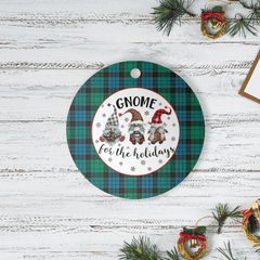 Clan Stewart Old Ancient Tartan Tartan Crest Gnome Round Ceramic Ornament EV49 Stewart Old Ancient Tartan Tartan Christmas   