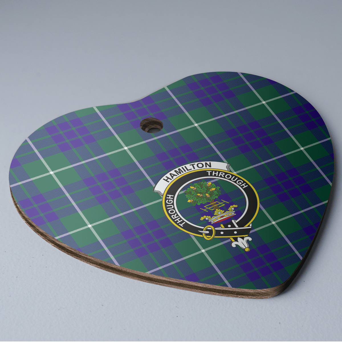 Clan Hamilton Hunting Modern Tartan Crest Heart Ceramic Ornament HD57 Hamilton Hunting Modern Tartan Tartan Christmas   