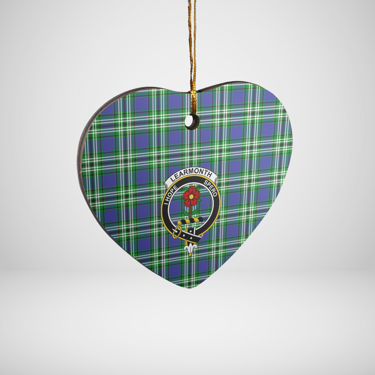 Clan Learmonth Tartan Crest Heart Ceramic Ornament VC56 Learmonth Tartan Tartan Christmas   