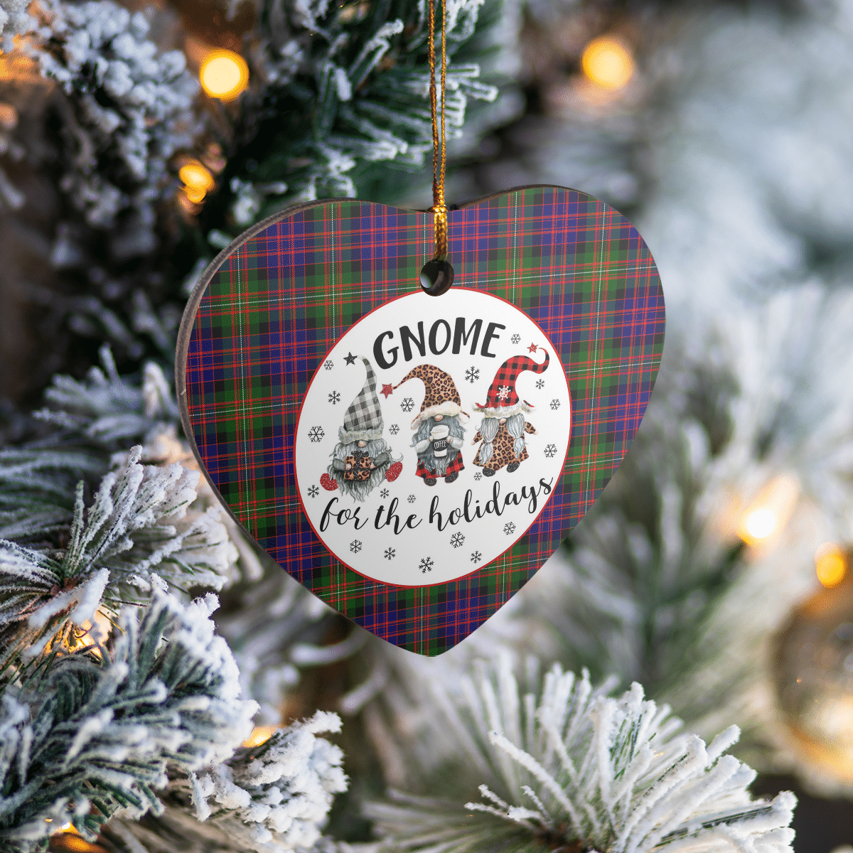 Clan MacDonnell of Glengarry Modern Tartan Tartan Crest Gnome Heart Ceramic Ornament WE95 MacDonnell of Glengarry Modern Tartan Tartan Christmas   