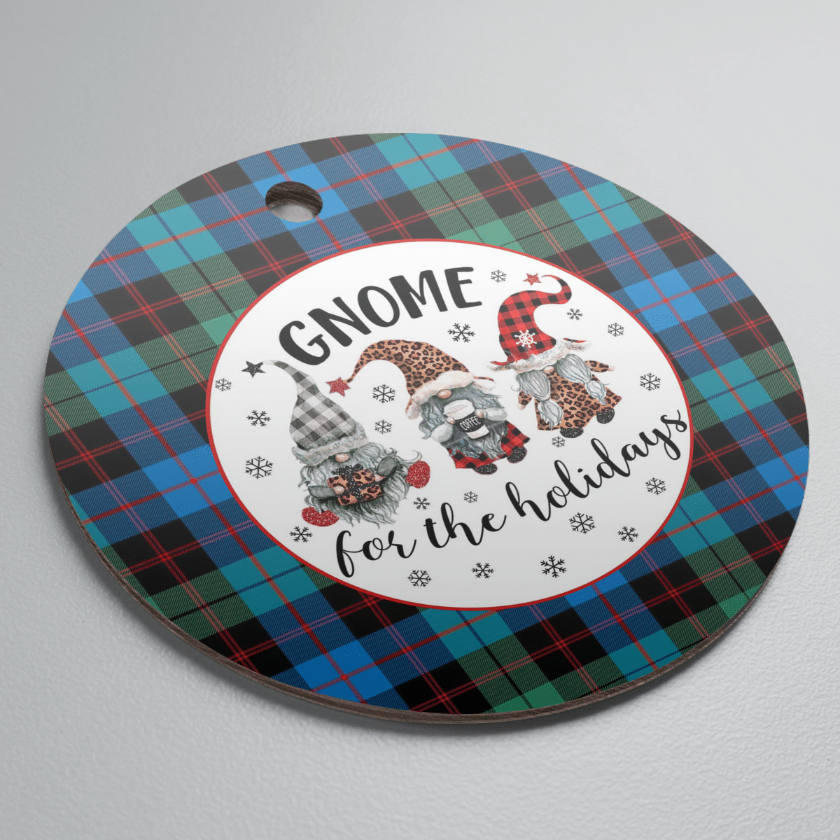 Clan Guthrie Ancient Tartan Tartan Crest Gnome Round Ceramic Ornament AO77 Guthrie Ancient Tartan Tartan Christmas   