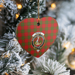 Clan Dewar Tartan Crest Heart Ceramic Ornament TN65 Dewar Tartan Tartan Christmas   