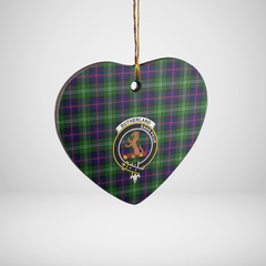 Clan Sutherland Modern Tartan Crest Heart Ceramic Ornament VF21 Sutherland Modern Tartan Tartan Christmas   