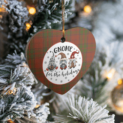 Clan Drummond Tartan Tartan Crest Gnome Heart Ceramic Ornament SX78 Drummond Tartan Tartan Christmas   