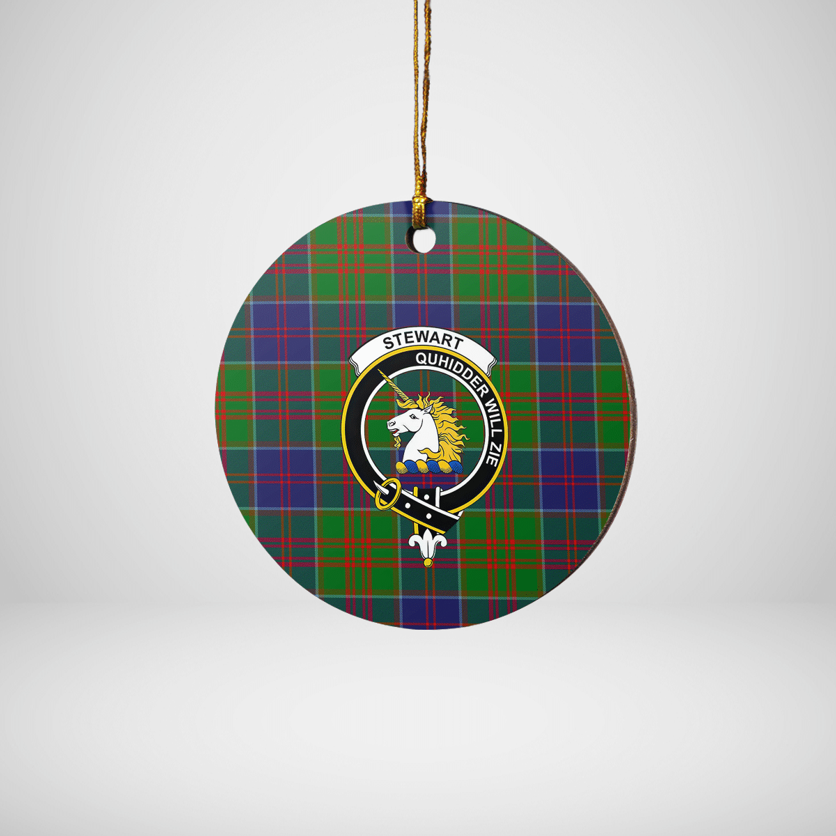 Clan Stewart of Appin Hunting Modern Tartan Crest Round Ceramic Ornament GW98 Stewart of Appin Hunting Modern Tartan Tartan Christmas   