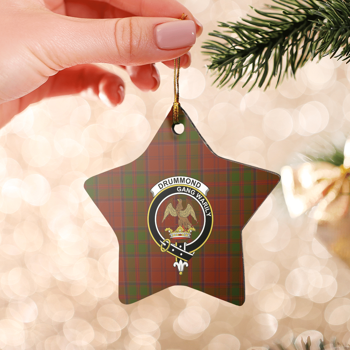 Clan Drummond Tartan Crest Star Ceramic Ornament SY22 Drummond Tartan Tartan Christmas   