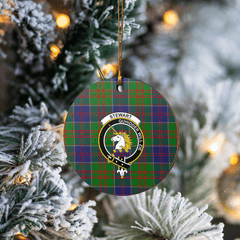 Clan Stewart of Appin Hunting Modern Tartan Crest Round Ceramic Ornament GW98 Stewart of Appin Hunting Modern Tartan Tartan Christmas   