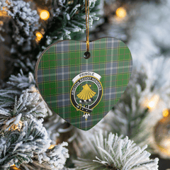 Clan Pringle Tartan Crest Heart Ceramic Ornament DH34 Pringle Tartan Tartan Christmas   