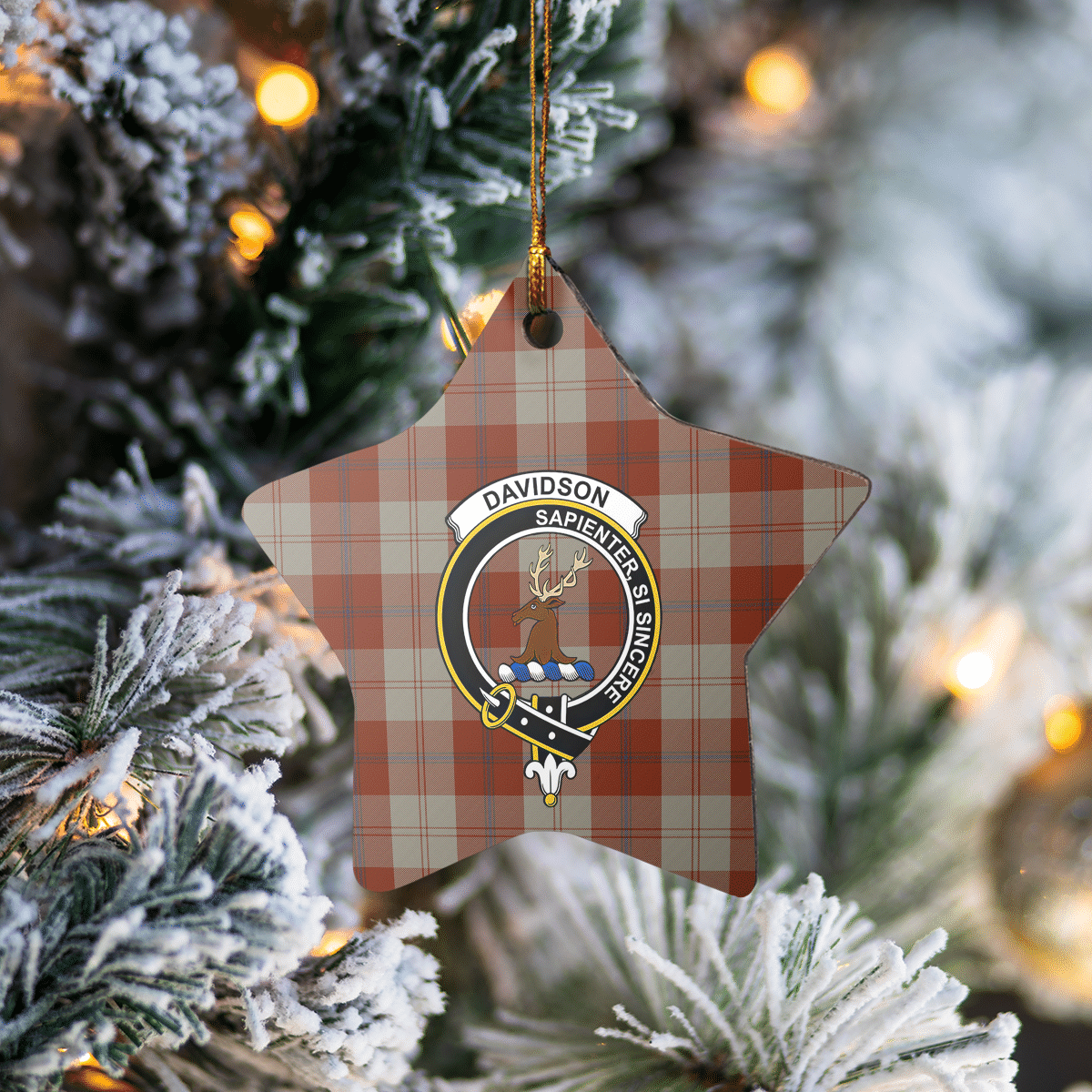 Clan Davidson Dress Dancers Tartan Crest Star Ceramic Ornament CI99 Davidson Dress Dancers Tartan Tartan Christmas   