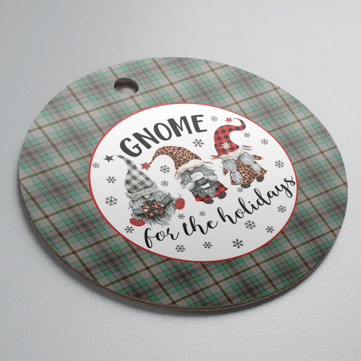 Clan Craig Tartan Tartan Crest Gnome Round Ceramic Ornament UK14 Craig Tartan Tartan Christmas   