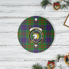 Clan Stewart of Appin Hunting Modern Tartan Crest Round Ceramic Ornament GW98 Stewart of Appin Hunting Modern Tartan Tartan Christmas   