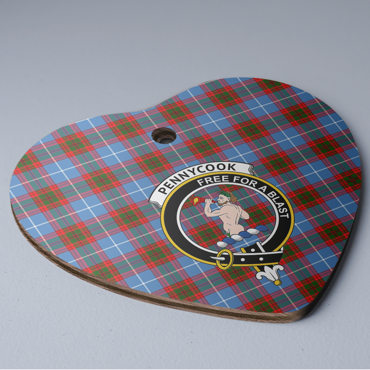 Clan Pennycook (Edinburgh) Tartan Crest Heart Ceramic Ornament ZF70 Pennycook (Edinburgh) Tartan Tartan Christmas   