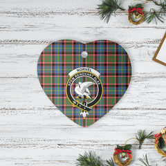 Clan Norvel (Stirling) Tartan Crest Heart Ceramic Ornament WA93 Norvel (Stirling) Tartan Tartan Christmas   