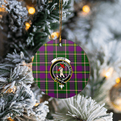 Clan Taylor Tartan Crest Round Ceramic Ornament DB44 Taylor Tartan Tartan Christmas   