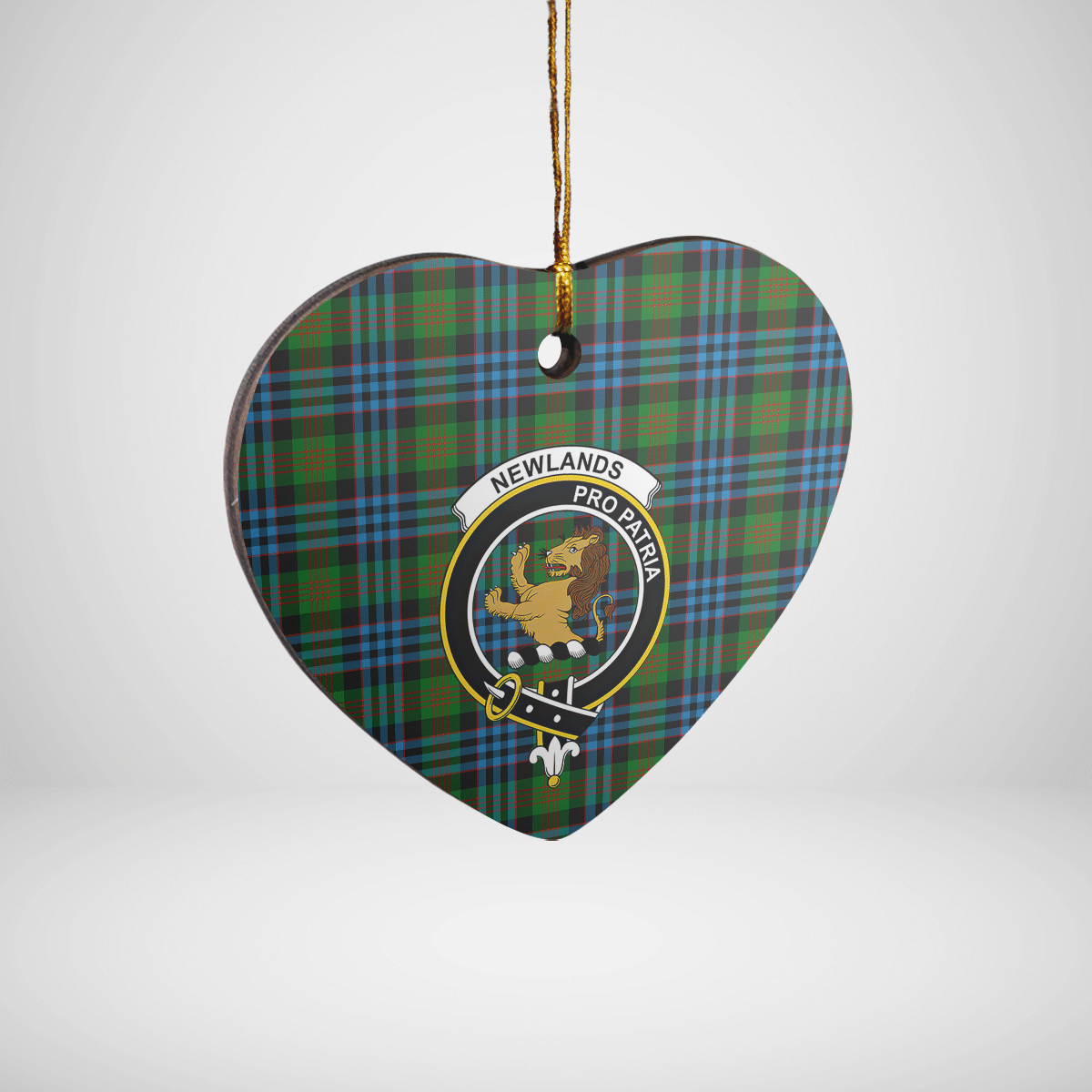 Clan Newlands Tartan Crest Heart Ceramic Ornament CF23 Newlands Tartan Tartan Christmas   