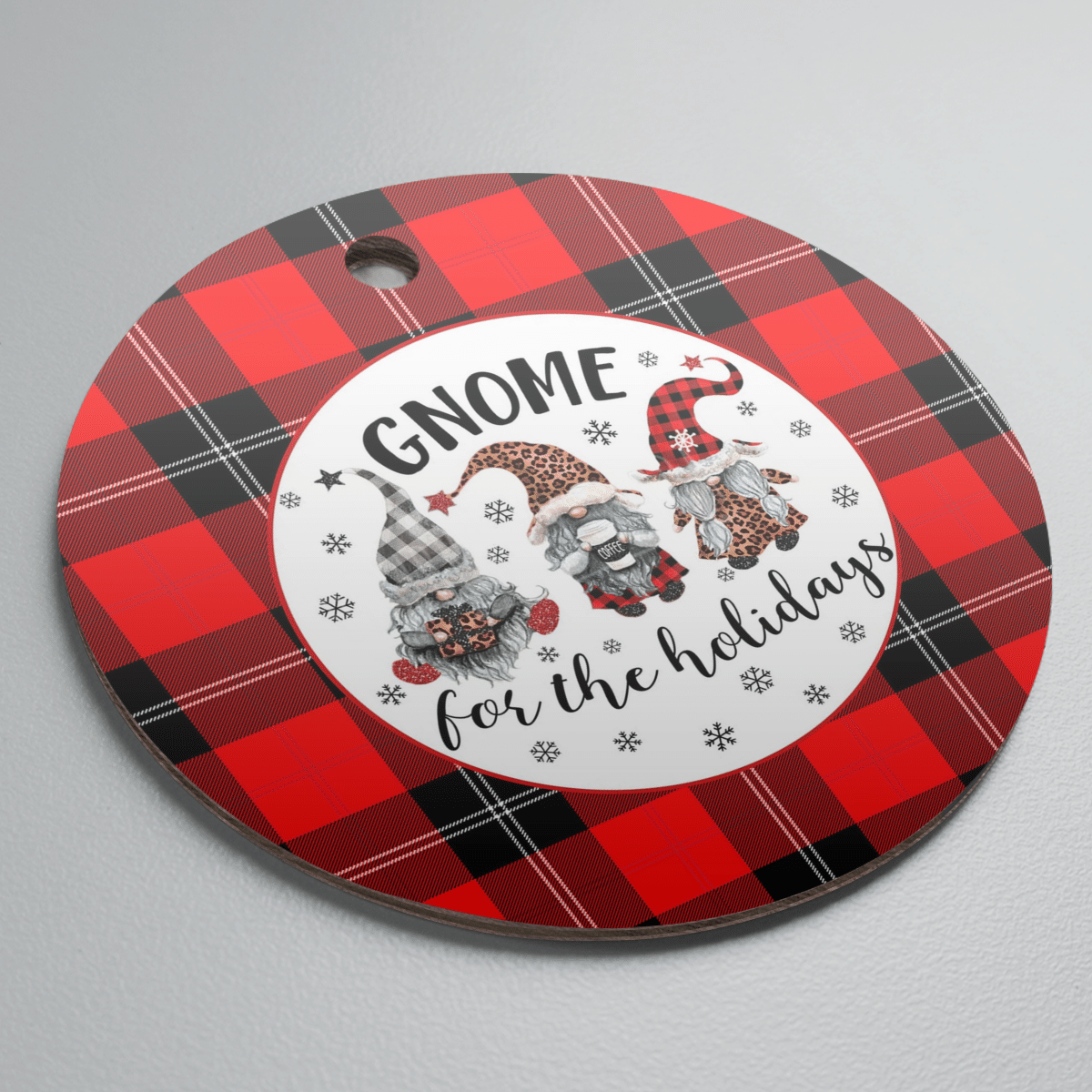 Clan Ramsay Modern Tartan Tartan Crest Gnome Round Ceramic Ornament CL38 Ramsay Modern Tartan Tartan Christmas   