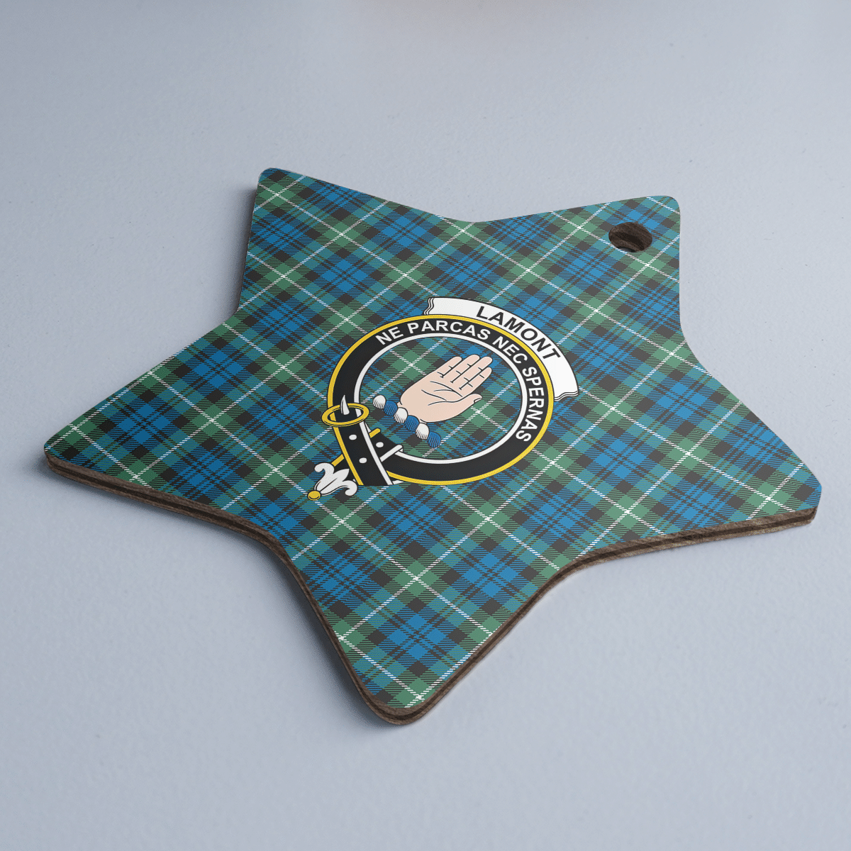 Clan Lamont Ancient Tartan Crest Star Ceramic Ornament SH39 Lamont Ancient Tartan Tartan Christmas   