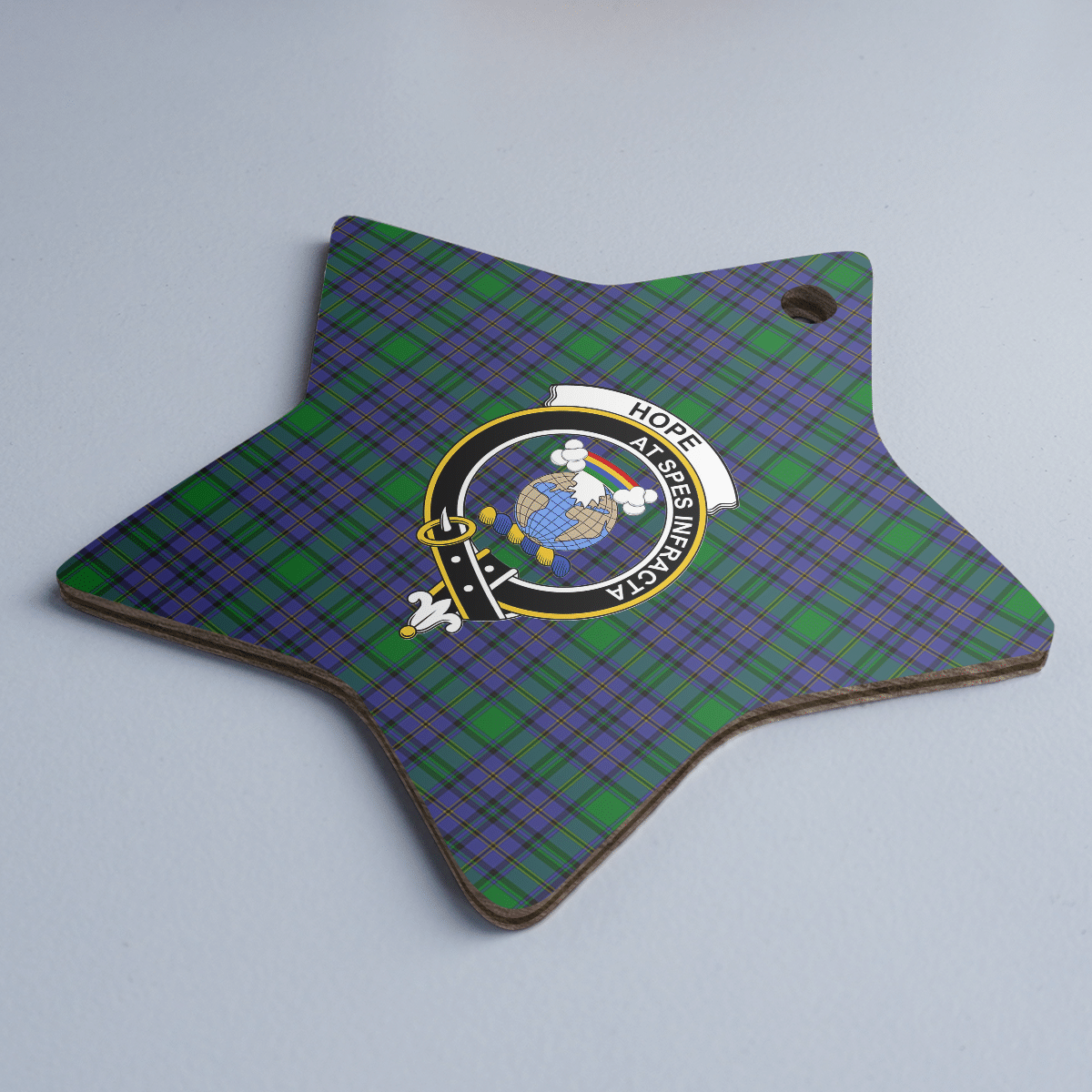 Clan Hope Tartan Crest Star Ceramic Ornament DD38 Hope Tartan Tartan Christmas   