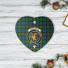 Clan Newlands Tartan Crest Heart Ceramic Ornament CF23 Newlands Tartan Tartan Christmas   