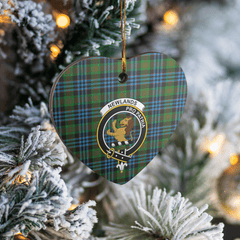 Clan Newlands Tartan Crest Heart Ceramic Ornament CF23 Newlands Tartan Tartan Christmas   