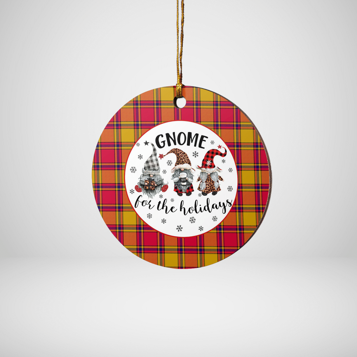 Clan Scrymgeour Tartan Tartan Crest Gnome Round Ceramic Ornament VB18 Scrymgeour Tartan Tartan Christmas   