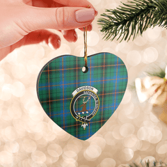 Clan Davidson Ancient Tartan Crest Heart Ceramic Ornament TE95 Davidson Ancient Tartan Tartan Christmas   