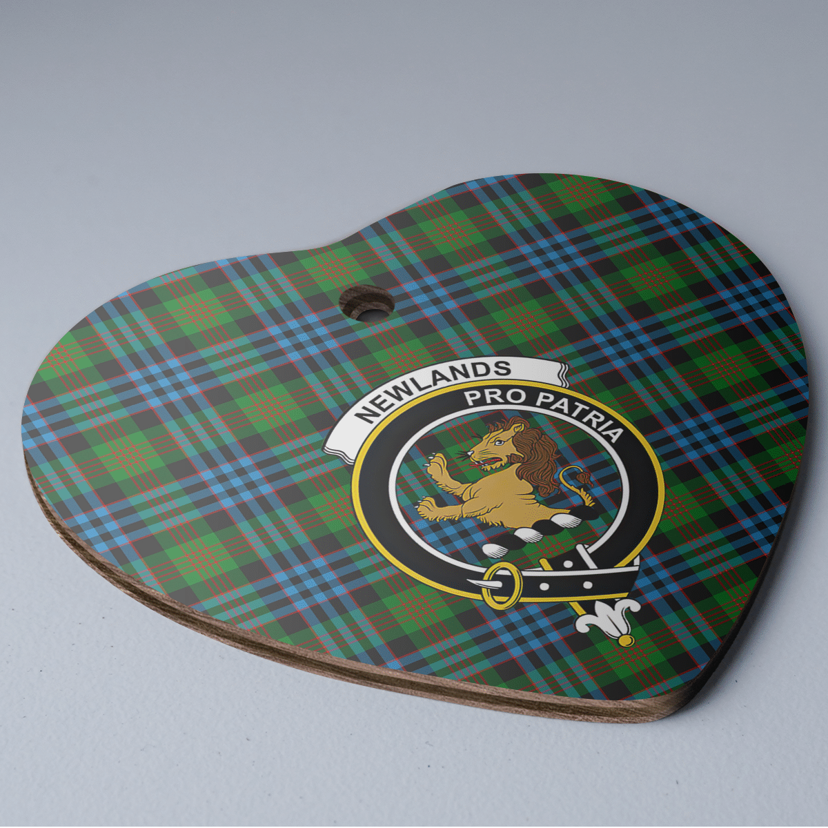 Clan Newlands Tartan Crest Heart Ceramic Ornament CF23 Newlands Tartan Tartan Christmas   