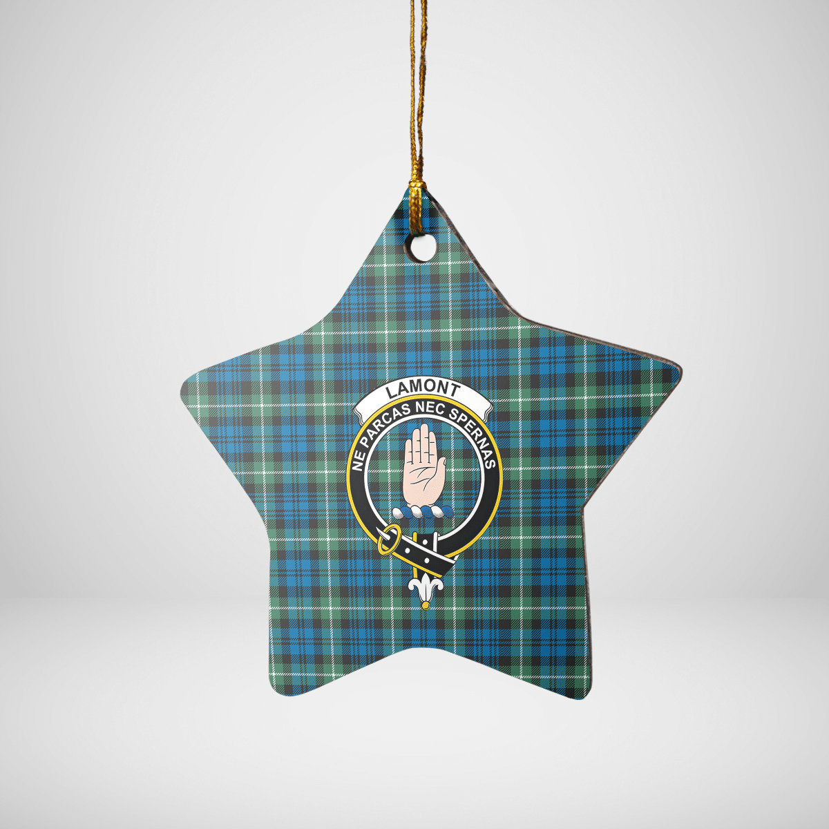 Clan Lamont Ancient Tartan Crest Star Ceramic Ornament SH39 Lamont Ancient Tartan Tartan Christmas   