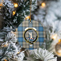 Clan Napier Ancient Tartan Crest Round Ceramic Ornament QY31 Napier Ancient Tartan Tartan Christmas   