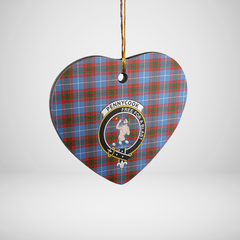 Clan Pennycook (Edinburgh) Tartan Crest Heart Ceramic Ornament ZF70 Pennycook (Edinburgh) Tartan Tartan Christmas   