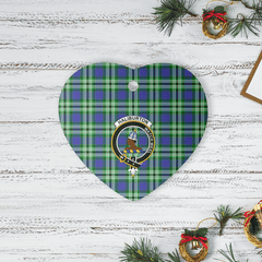 Clan Haliburton Tartan Crest Heart Ceramic Ornament BK77 Haliburton Tartan Tartan Christmas   