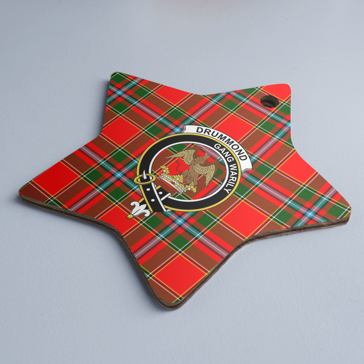 Clan Drummond of Perth Tartan Crest Star Ceramic Ornament ME20 Drummond of Perth Tartan Tartan Christmas   