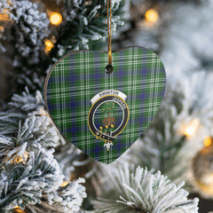 Clan Swinton (Tweedside) Tartan Crest Heart Ceramic Ornament PI23 Swinton (Tweedside) Tartan Tartan Christmas   