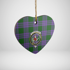 Clan Elphinstone Tartan Crest Heart Ceramic Ornament WA62 Elphinstone Tartan Tartan Christmas   