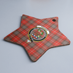 Clan Fraser Weathered Tartan Crest Star Ceramic Ornament TR48 Fraser Weathered Tartan Tartan Christmas   