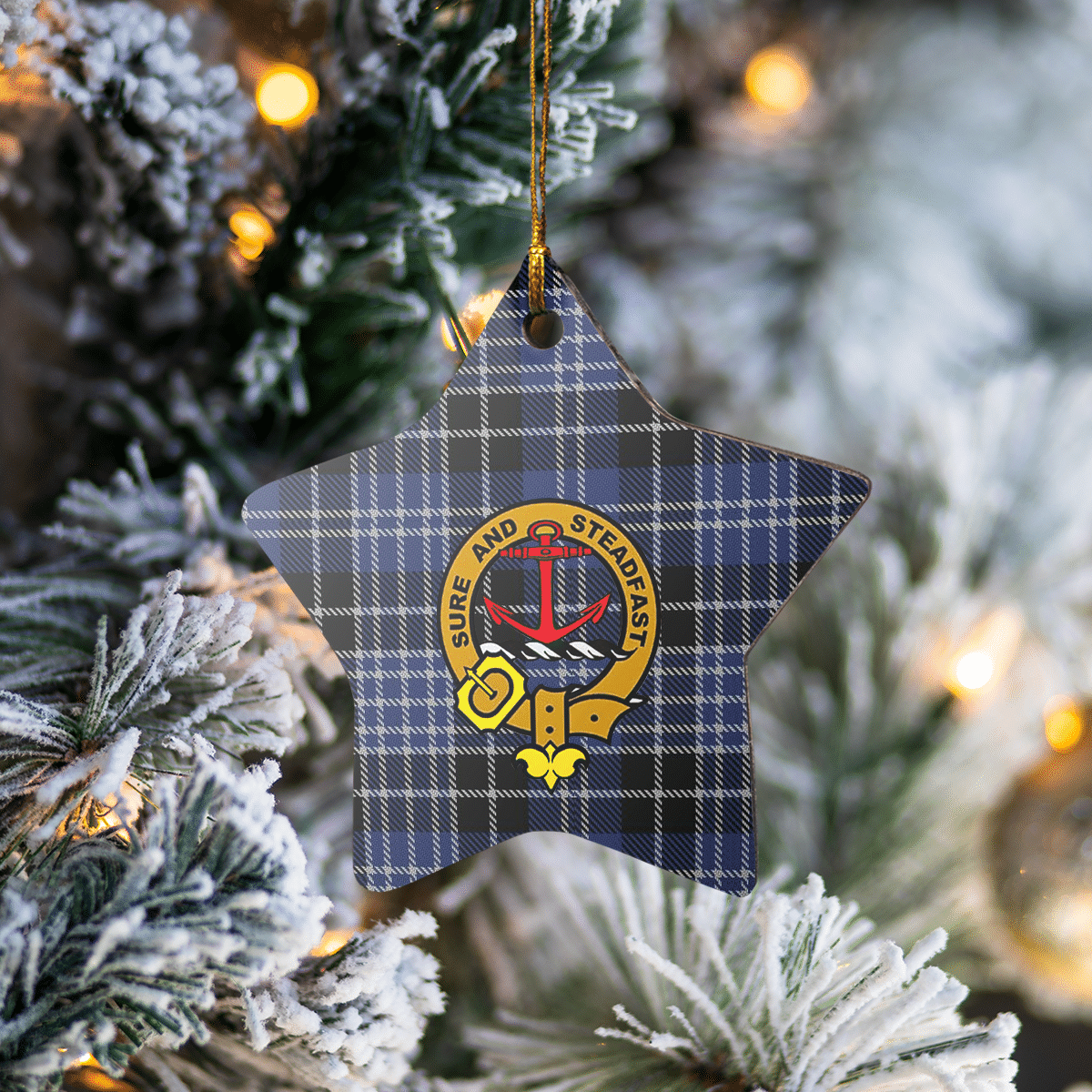 Clan Clark 1Tartan Crest Star Ceramic Ornament YF46 Clark 1Tartan Tartan Christmas   