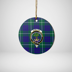 Clan Hamilton Hunting Modern Tartan Crest Round Ceramic Ornament TI53 Hamilton Hunting Modern Tartan Tartan Christmas   