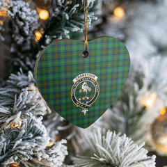 Clan Cranstoun Tartan Crest Heart Ceramic Ornament BA64 Cranstoun Tartan Tartan Christmas   