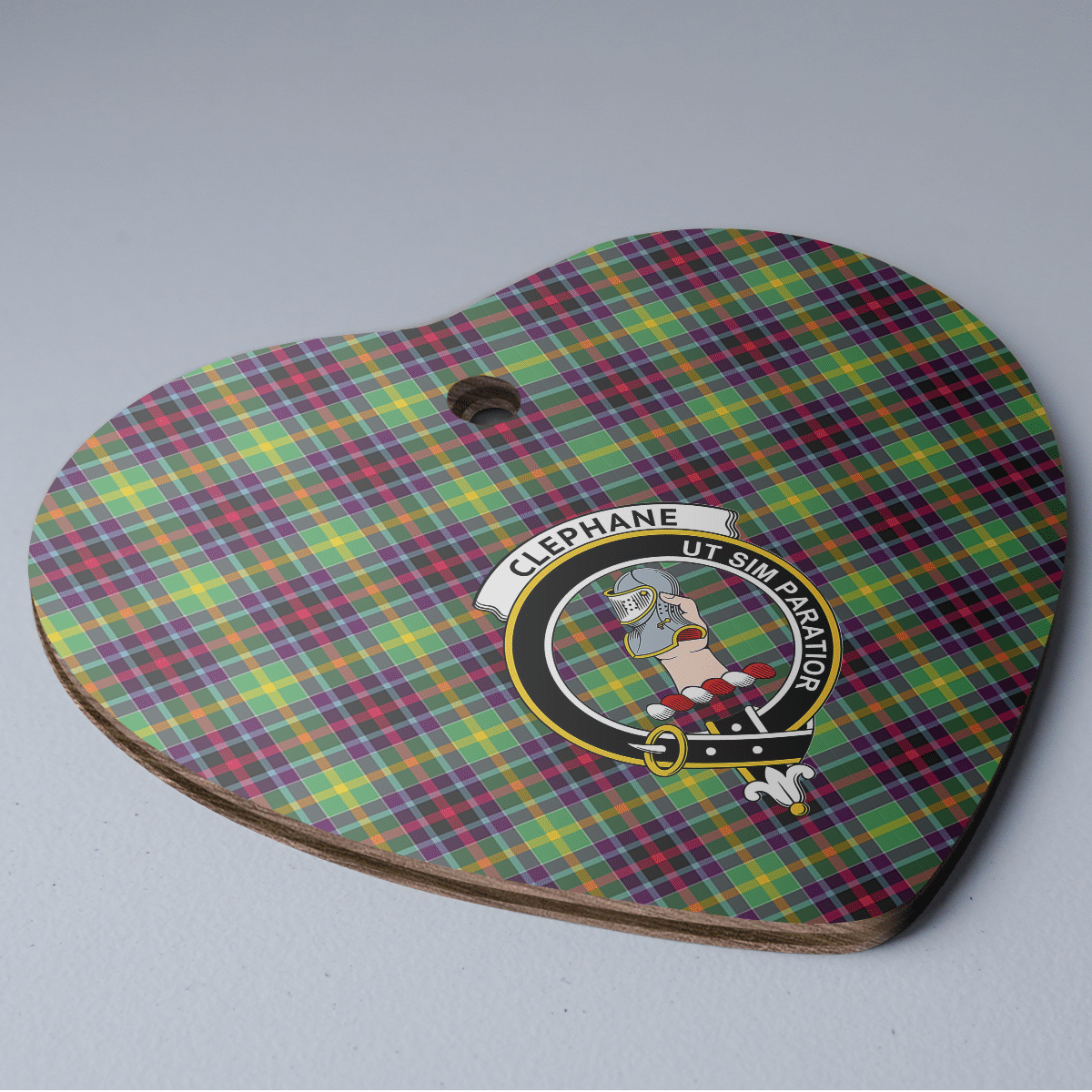 Clan Clephane Tartan Crest Heart Ceramic Ornament FD71 Clephane Tartan Tartan Christmas   