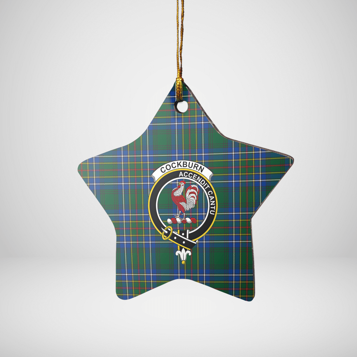 Clan Cockburn Ancient Tartan Crest Star Ceramic Ornament KU29 Cockburn Ancient Tartan Tartan Christmas   