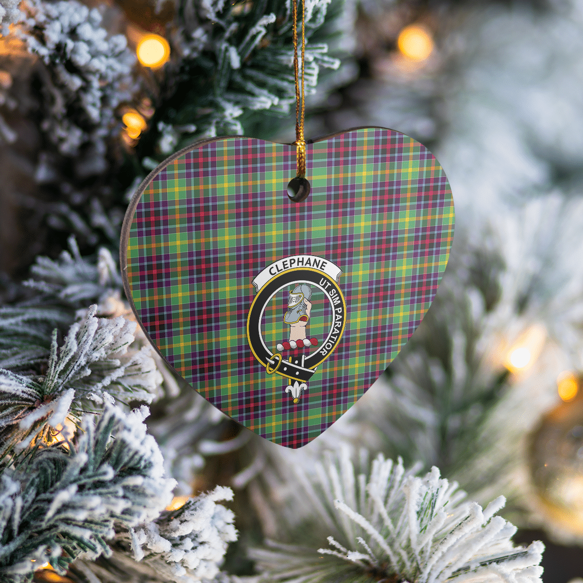 Clan Clephane Tartan Crest Heart Ceramic Ornament FD71 Clephane Tartan Tartan Christmas   