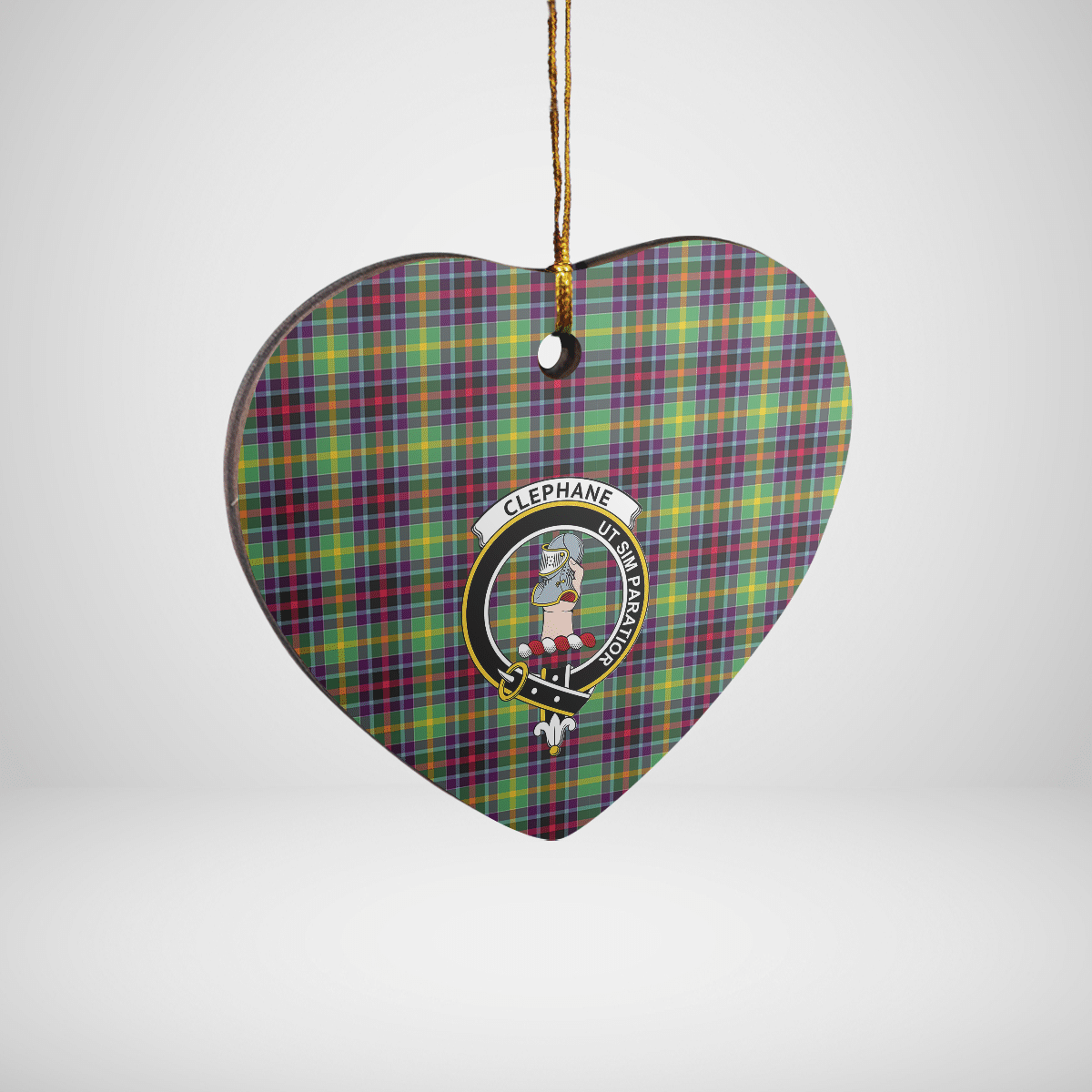 Clan Clephane Tartan Crest Heart Ceramic Ornament FD71 Clephane Tartan Tartan Christmas   