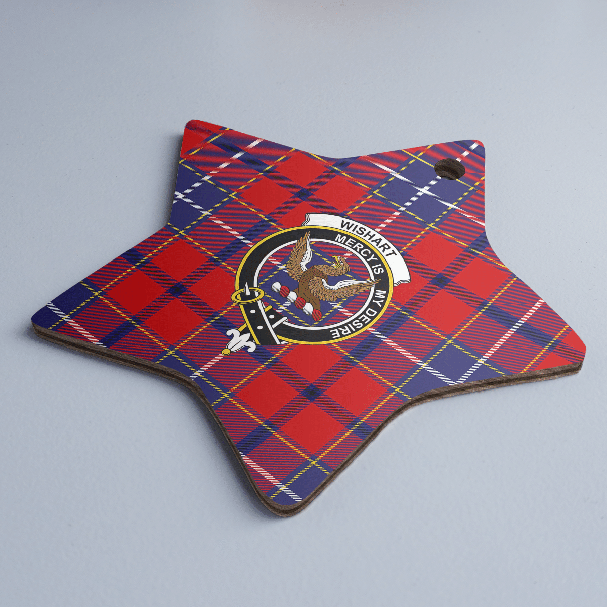 Clan Wishart Dress Tartan Crest Star Ceramic Ornament BS46 Wishart Dress Tartan Tartan Christmas   