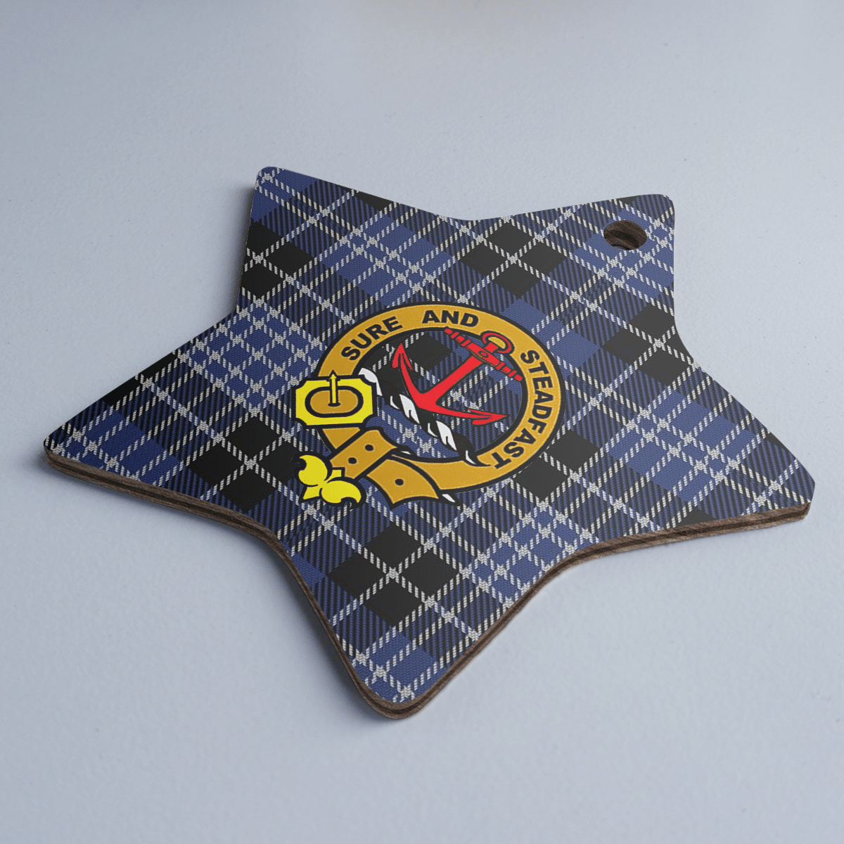 Clan Clark 1Tartan Crest Star Ceramic Ornament YF46 Clark 1Tartan Tartan Christmas   