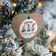 Clan MacKintosh Ancient Tartan Tartan Crest Gnome Heart Ceramic Ornament XN97 MacKintosh Ancient Tartan Tartan Christmas   